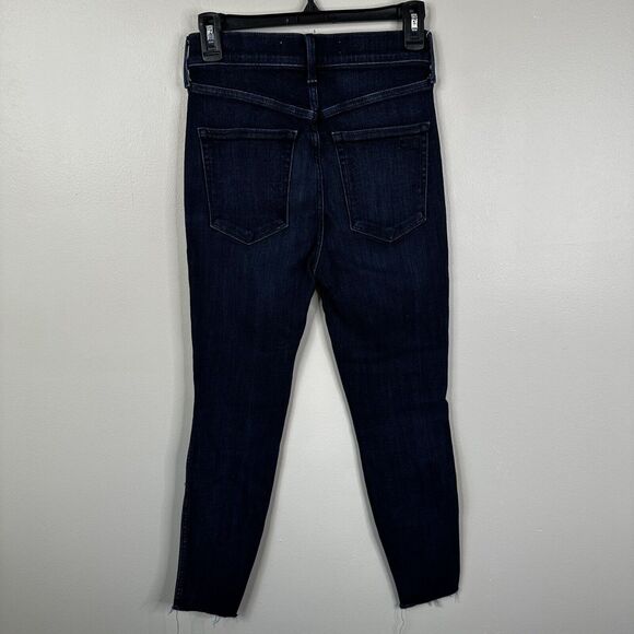 AYR Jeans Womens 26 x 26 The Riser Skinny Raw Hem Dark Wash Blue Stretch - Picture 2 of 10